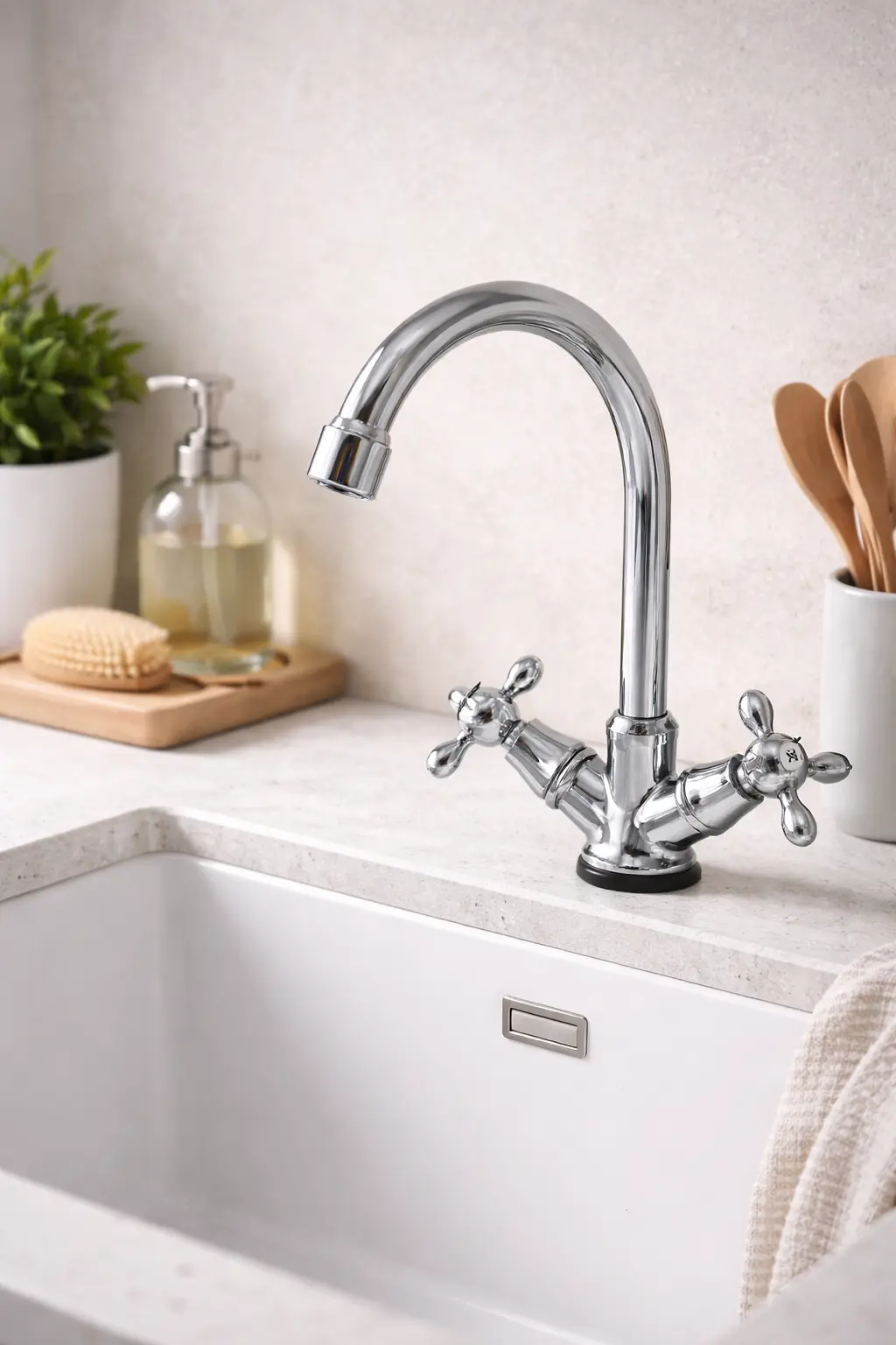 Змішувач для кухонної мийки MILLZ буксовий ручки-хрестики MRS-01-X-002 хром 